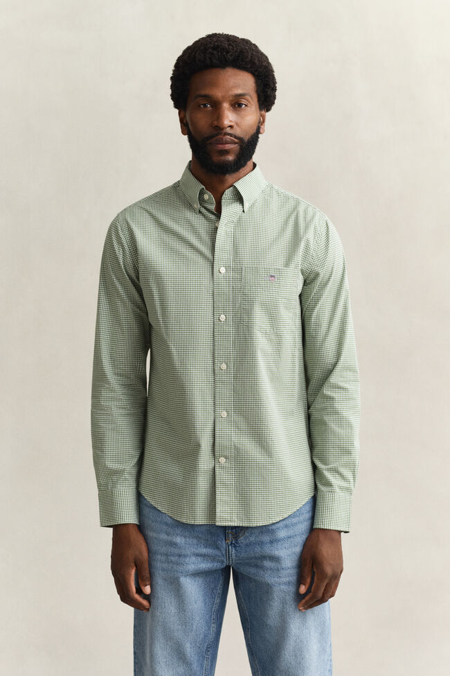 Klassisk poplinskjorta med ginghamv&auml;v