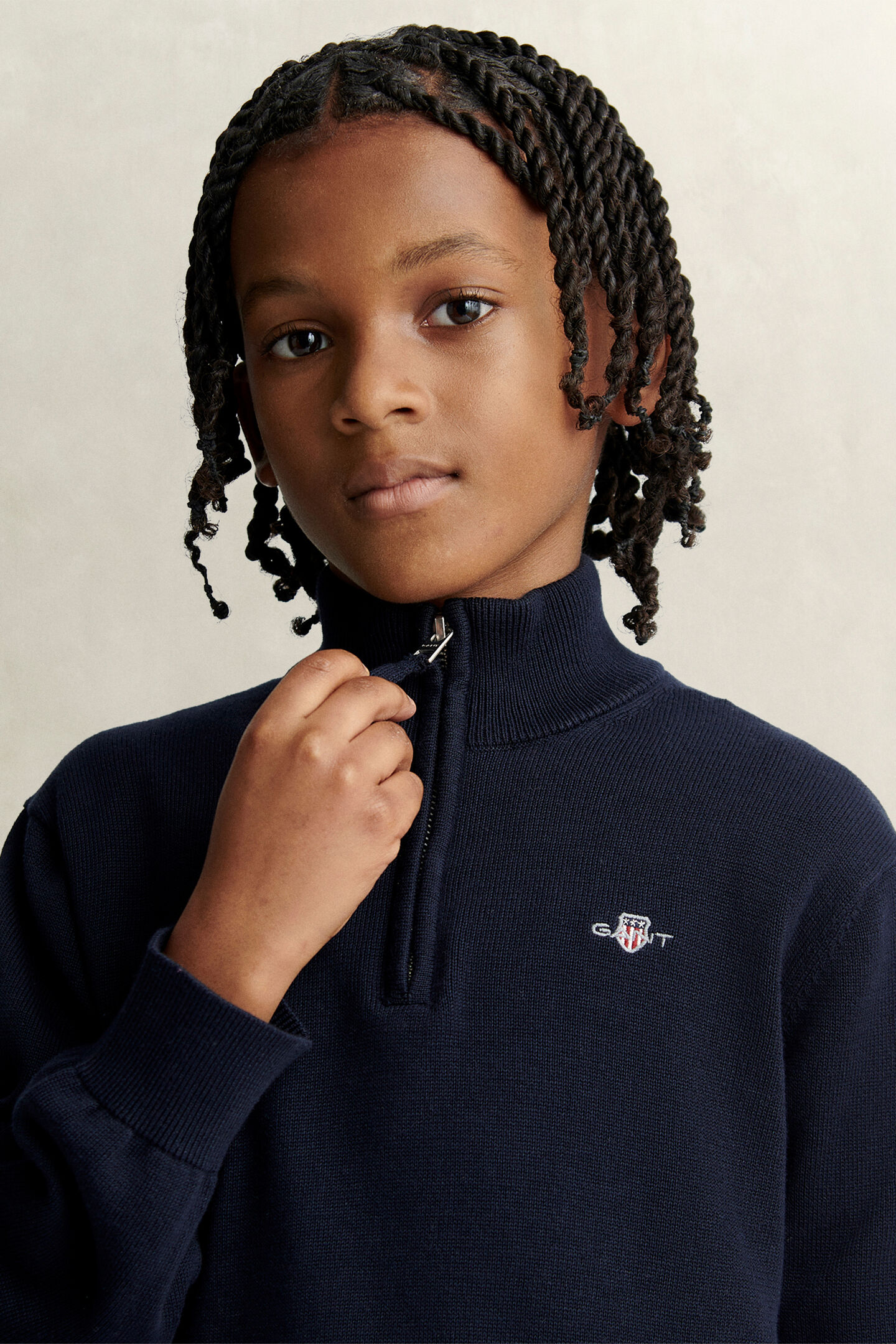 Teen Boys tr&ouml;ja med half-zip