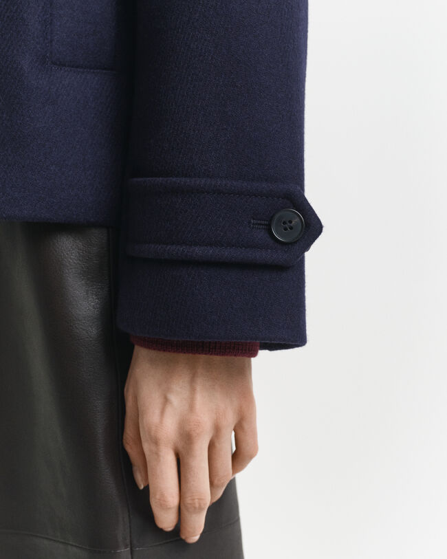 Kort Car Coat i ullblandning