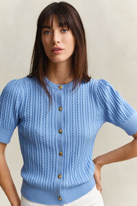 Kabelstickad bomullskofta