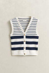 Randig stickad v&auml;st