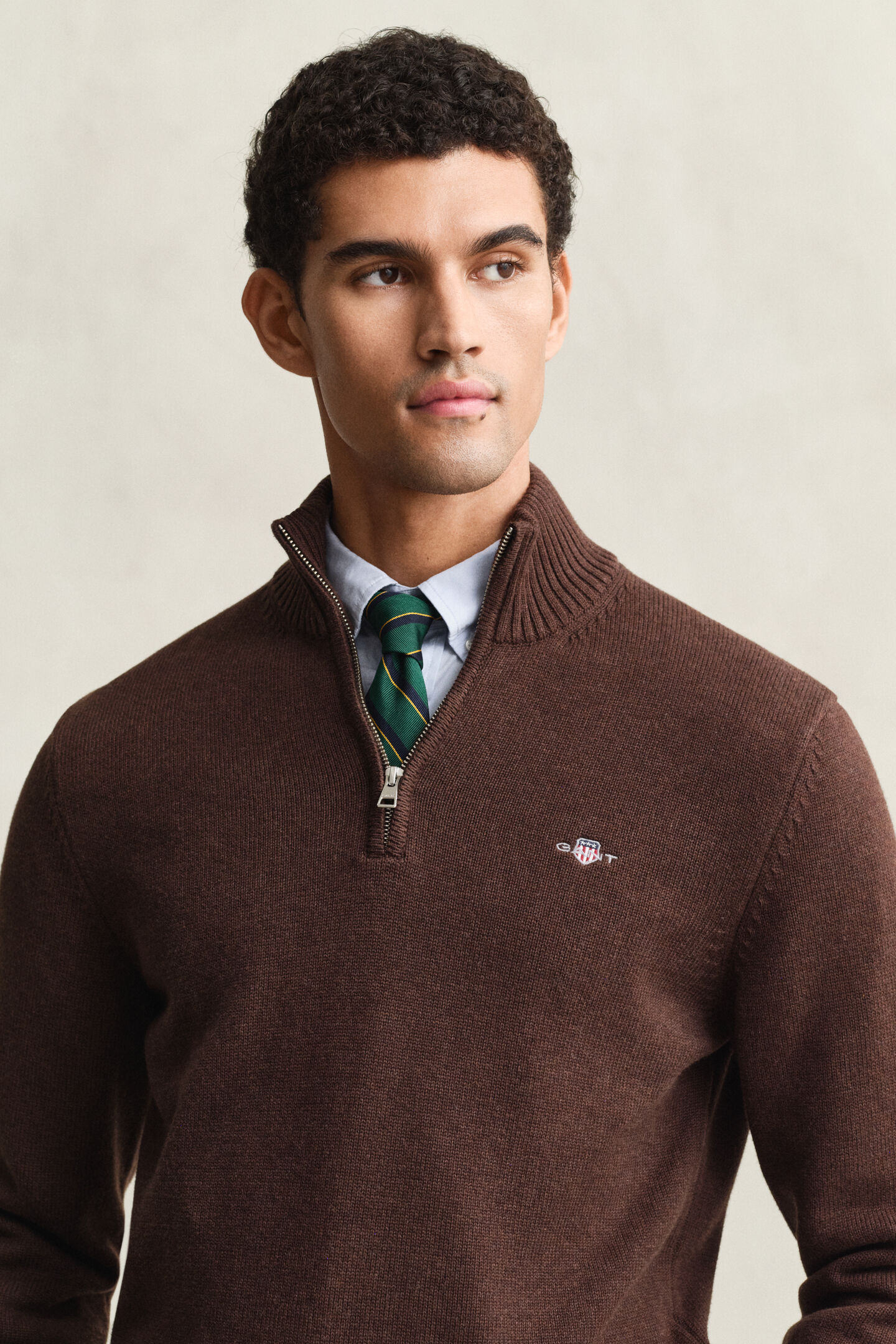 Casual Cotton tr&ouml;ja med dragkedja vid hals&ouml;ppningen