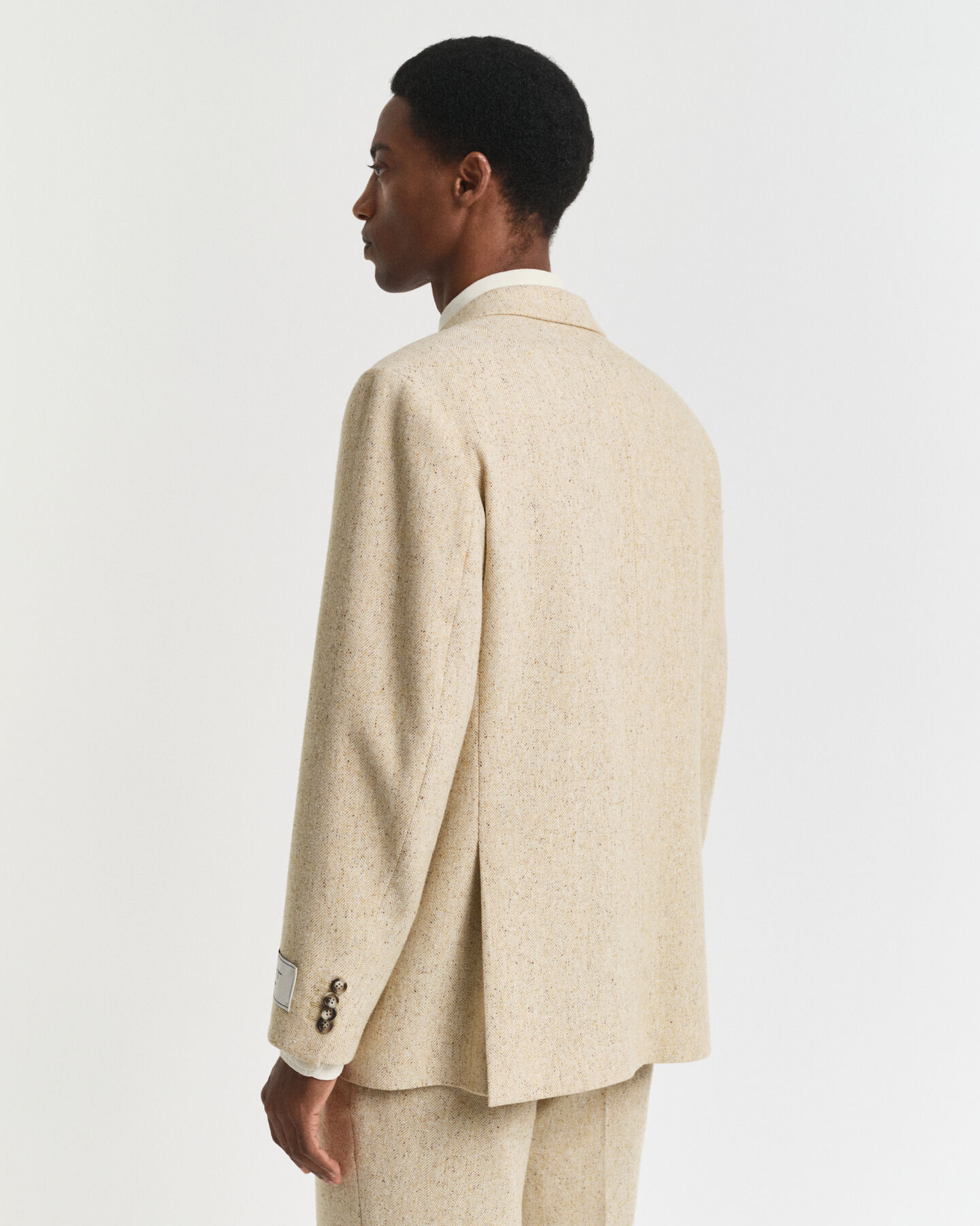 Relaxed fit kostymkavaj med fiskbensm&ouml;nster