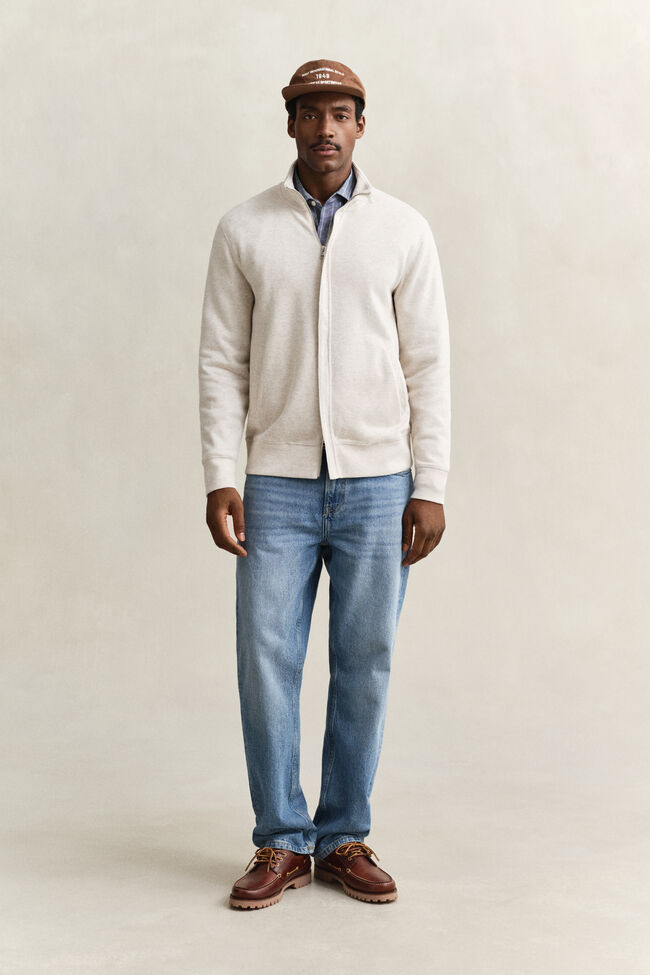 Sacker Rib sweatshirt med dragkedja