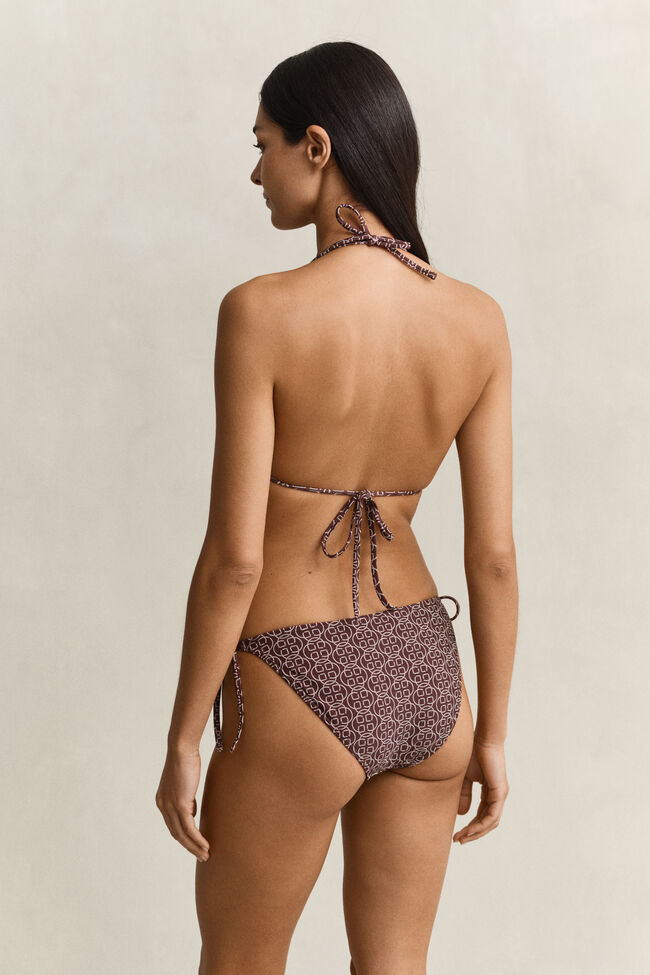 M&ouml;nstrade bikinitrosor med knytband i sidan