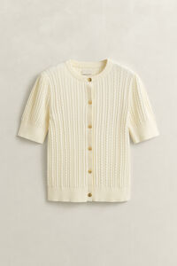 Kabelstickad bomullskofta