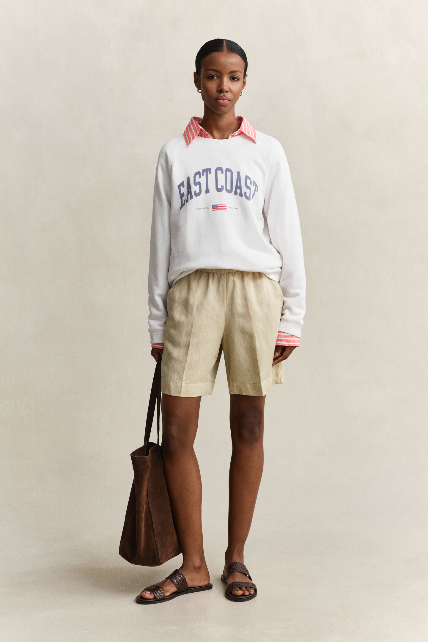 Rundhalsad sweatshirt med tryck