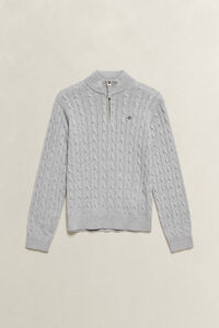 Teen Boys tr&ouml;ja med half-zip och sk&ouml;ldemblem