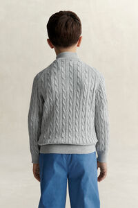 Teen Boys tr&ouml;ja med half-zip och sk&ouml;ldemblem