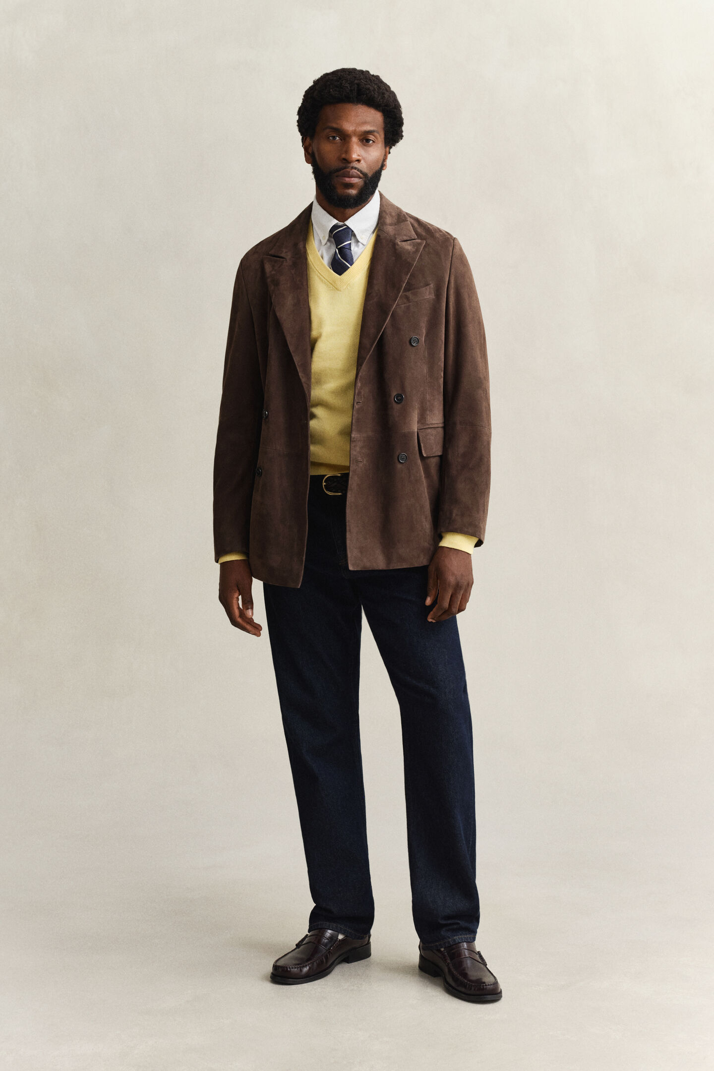 Klassisk V-ringad bomullstr&ouml;ja