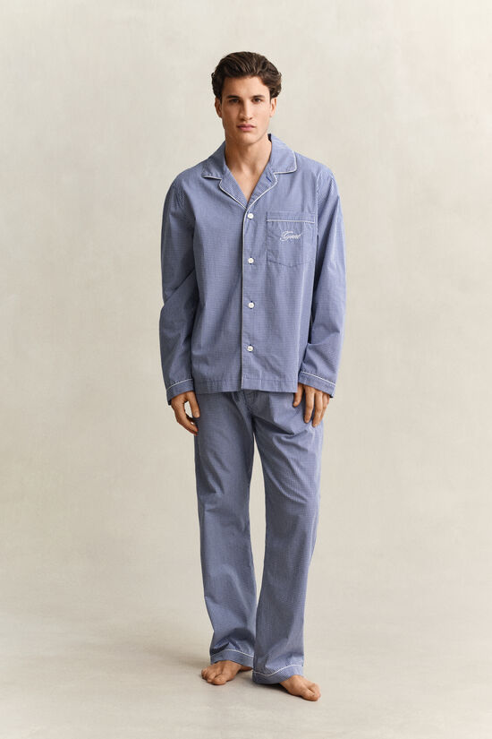 Pyjamasset i ginghamrutig poplin