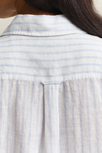 Relaxed fit randig linneskjorta