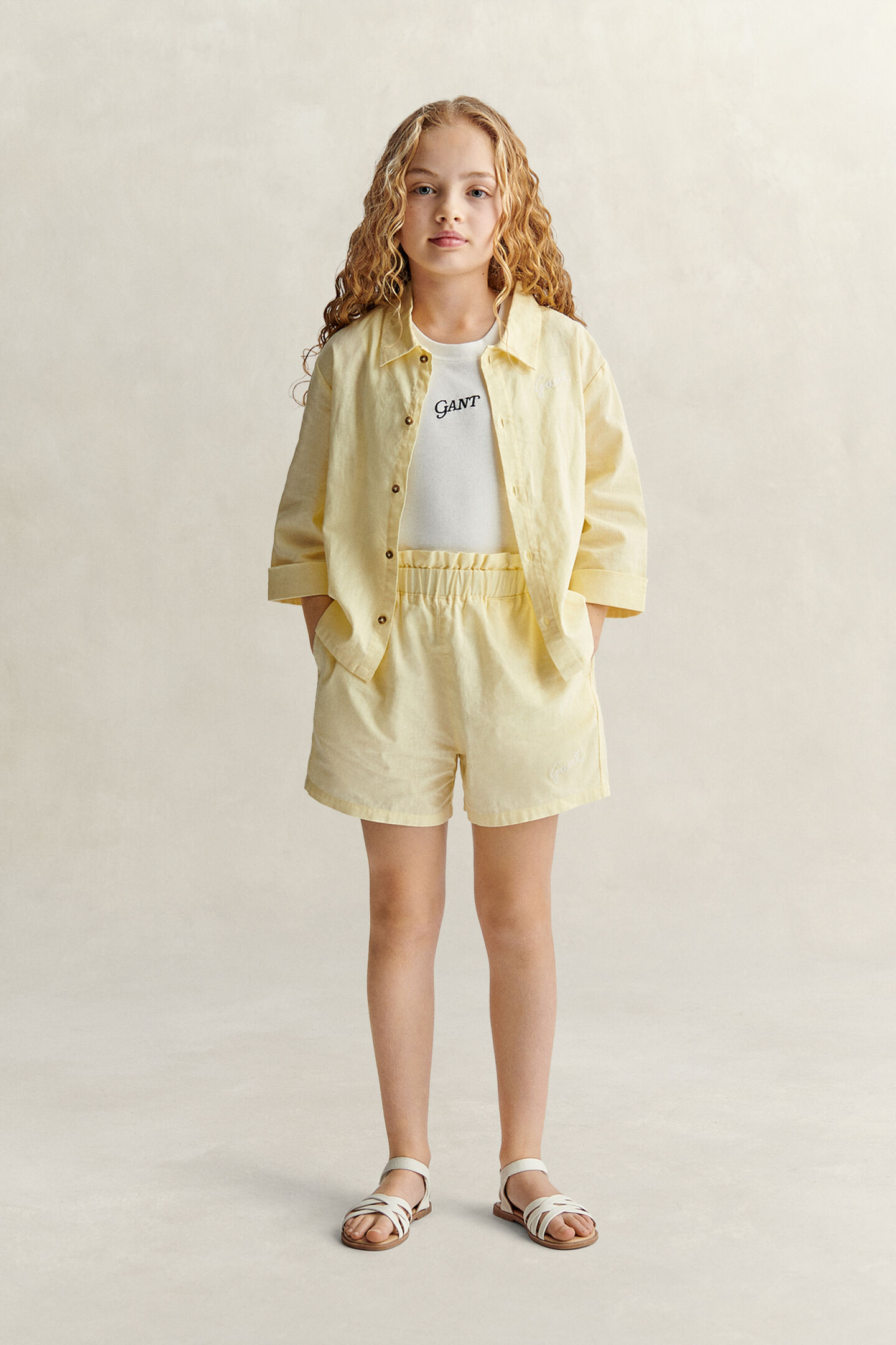 Teen Girls shorts med paperbag-midja