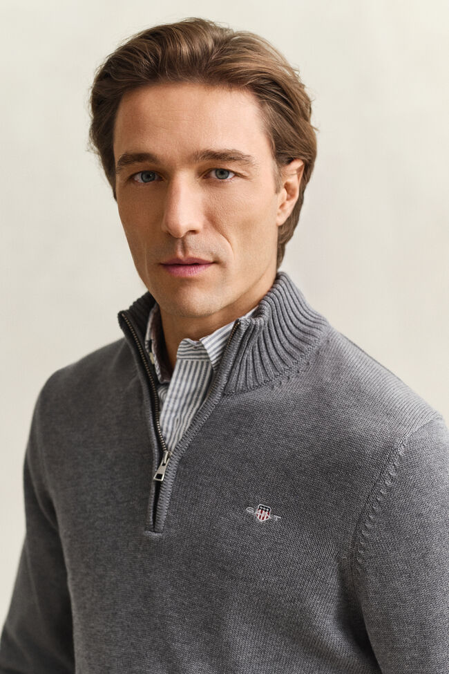 Casual Cotton tr&ouml;ja med dragkedja vid hals&ouml;ppningen