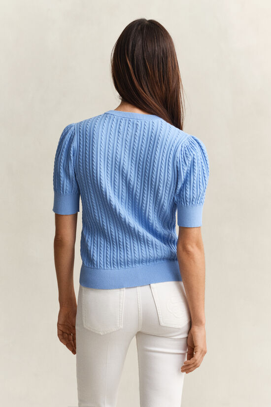 Kabelstickad bomullskofta