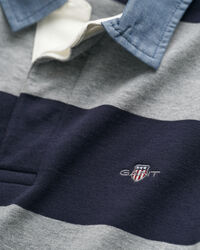 Randig Heavy Rugger med chambraykrage