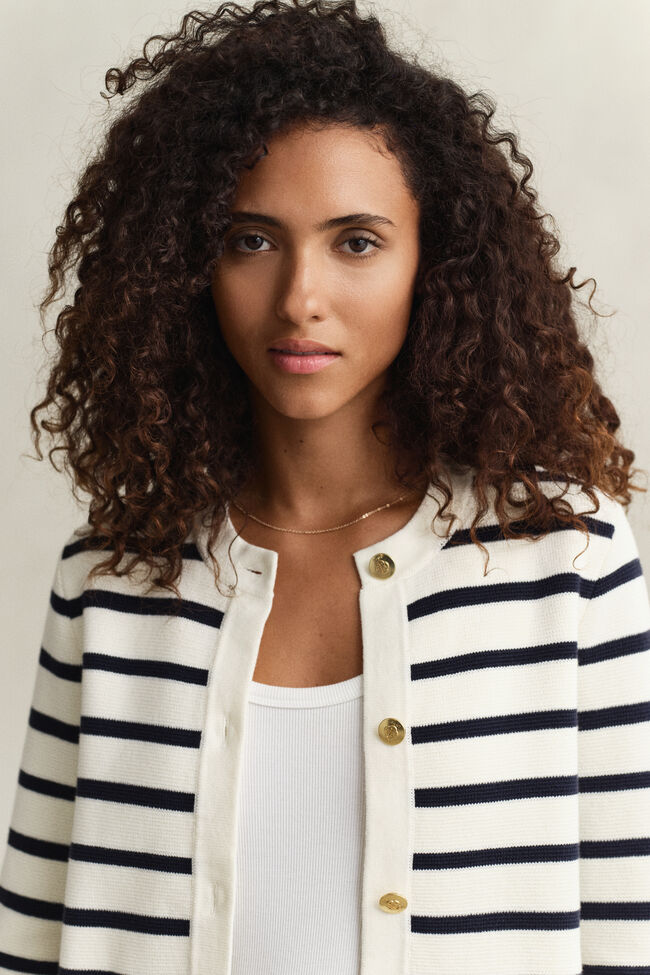 Stickad bomullsjacka