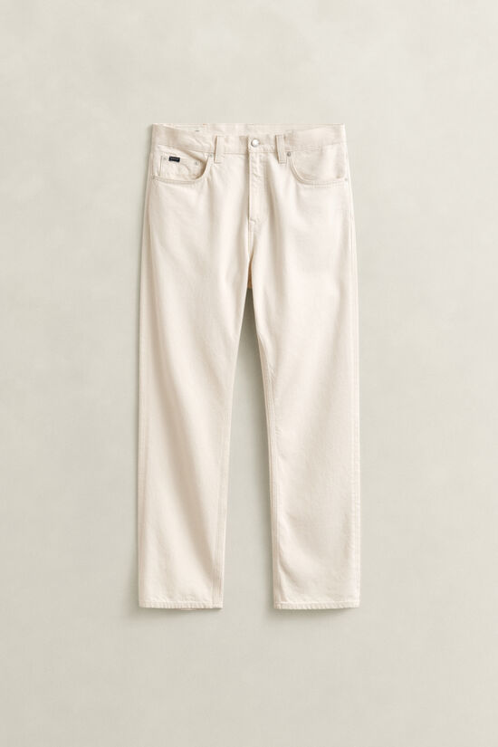 Straight fit jeans i &eacute;cru