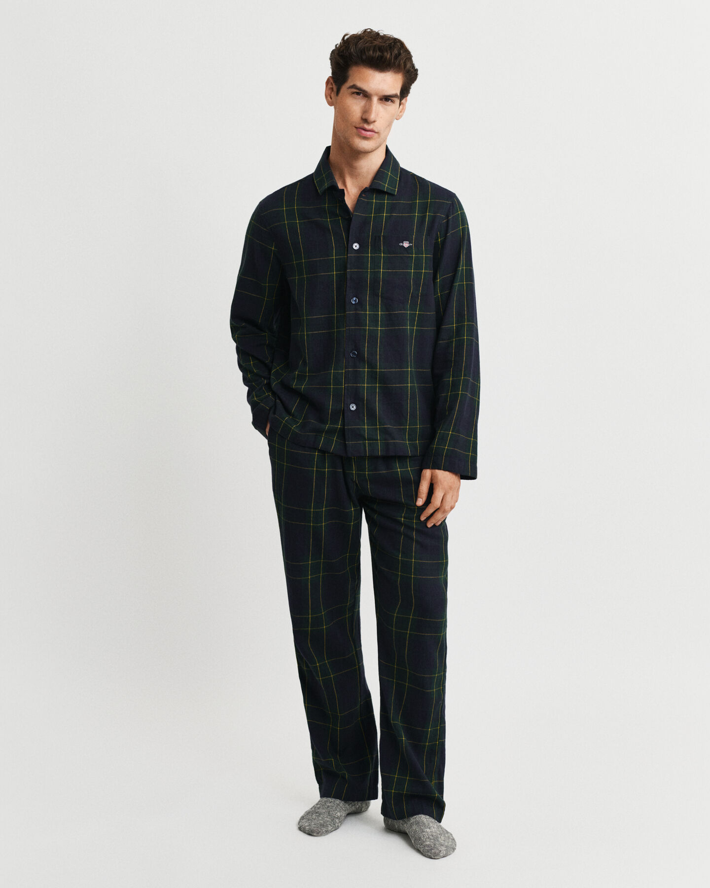 Rutig flanellpyjamas i presentf&ouml;rpackning