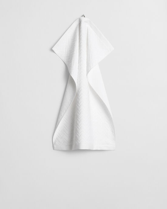 Jacquardv&auml;vd fiskbensm&ouml;nstrad handduk 50 x 70