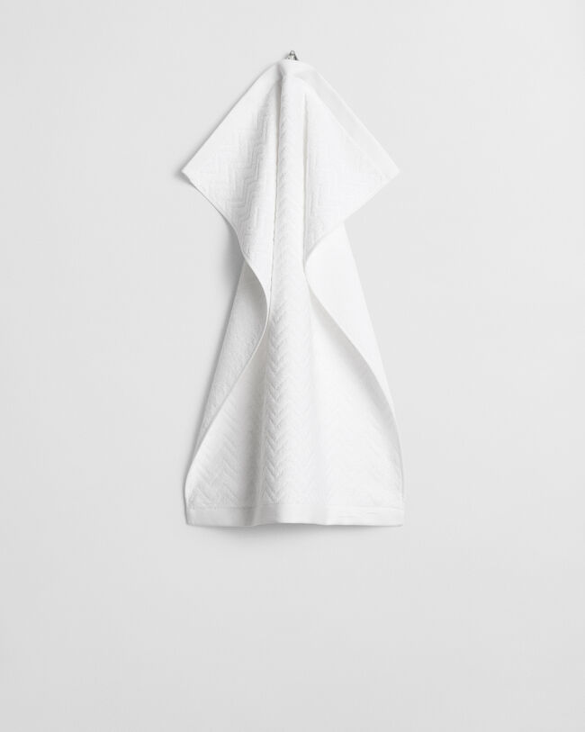 Jacquardv&auml;vd fiskbensm&ouml;nstrad handduk 50 x 70