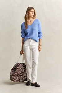 V-ringad kabelstickad tr&ouml;ja