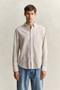 Randig skjorta i linneblandning