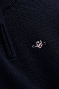 Boys tr&ouml;ja med half-zip och sk&ouml;ldemblem