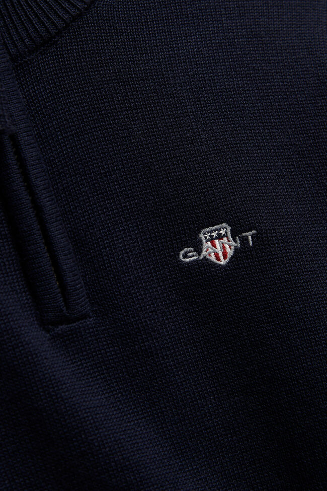 Boys tr&ouml;ja med half-zip och sk&ouml;ldemblem