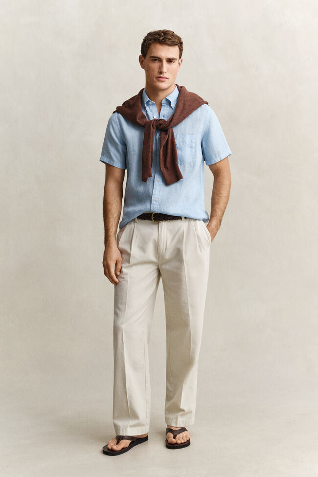 Kort&auml;rmad linneskjorta