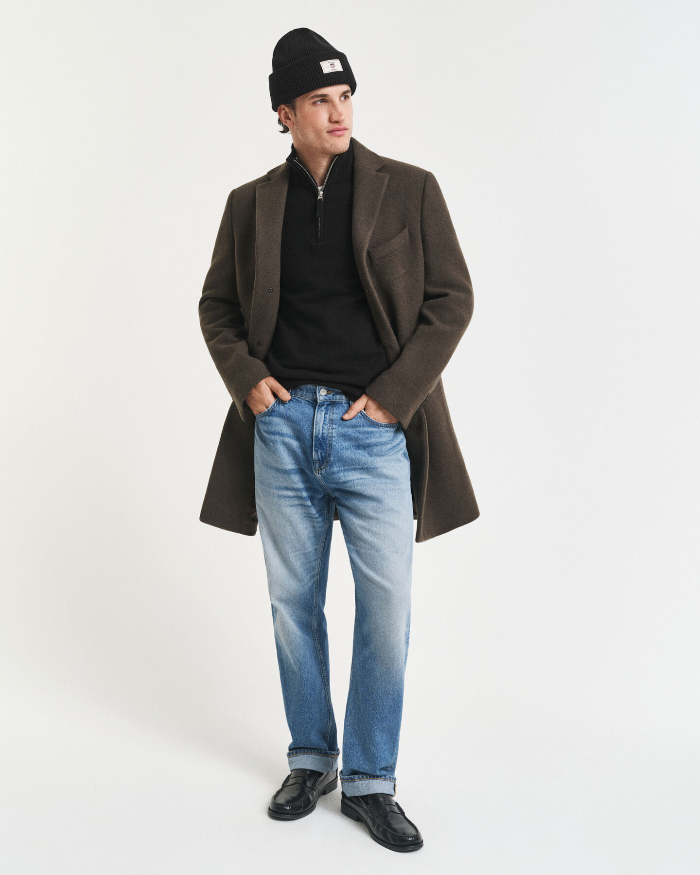 Tr&ouml;ja i superfin lammull med half-zip