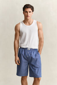 Randiga pyjamasshorts i poplin