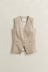 Kritstrecksrandig v&auml;st i linneblandning