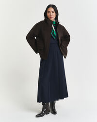 Kort yllejacka med dragkedja