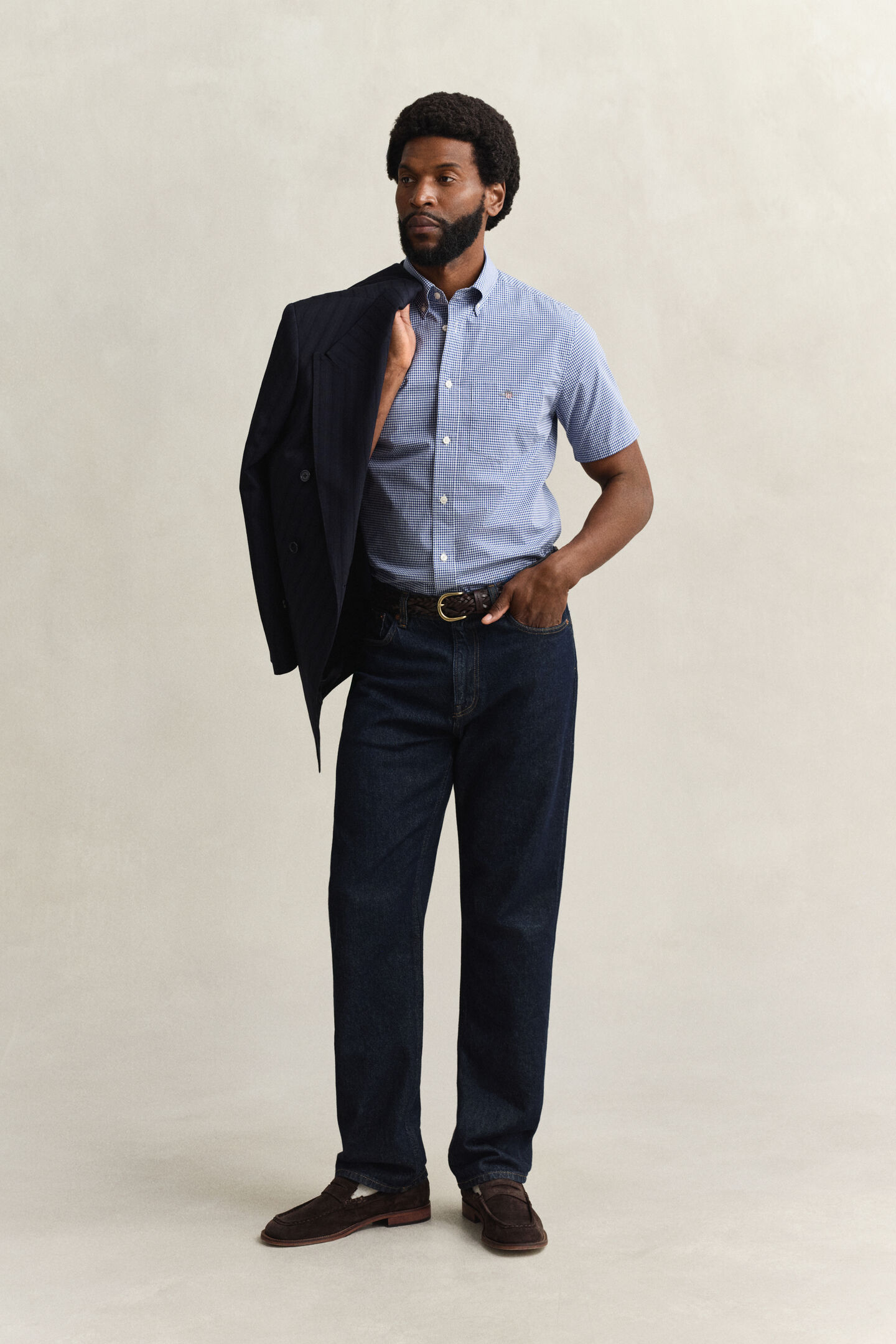 Gingham Classic Poplin Short Sleeve Shirt