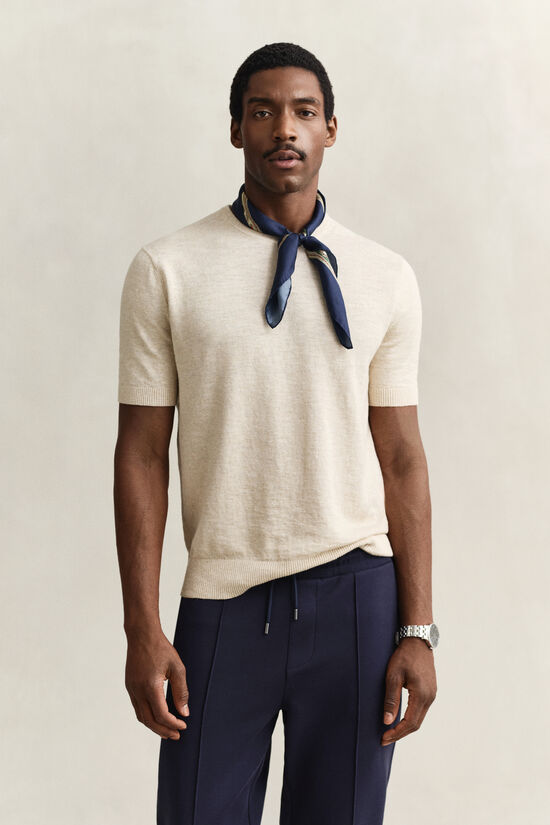 Kort&auml;rmad tr&ouml;ja i grovspunnen bomullsblandning