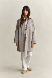 Randig kabelstickad tr&ouml;ja med half-zip