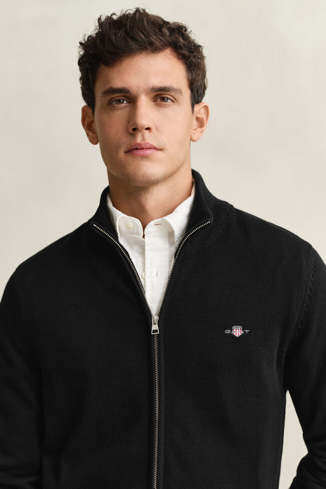 Casual Cotton kofta med dragkedja