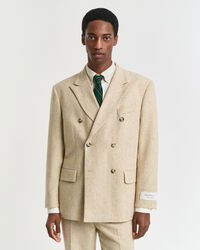 Relaxed fit kostymkavaj med fiskbensm&ouml;nster