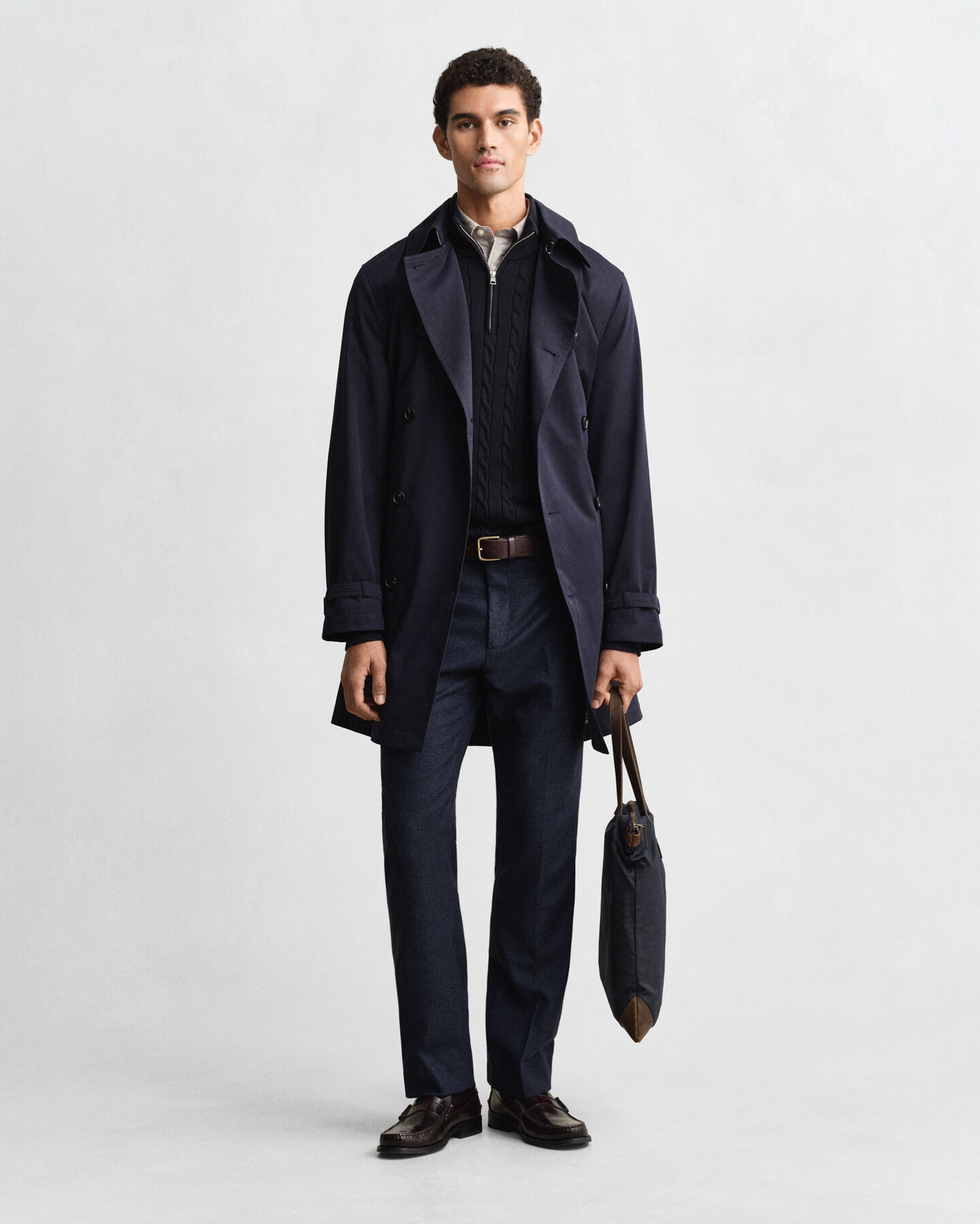 Trenchcoat i bomullsblandning