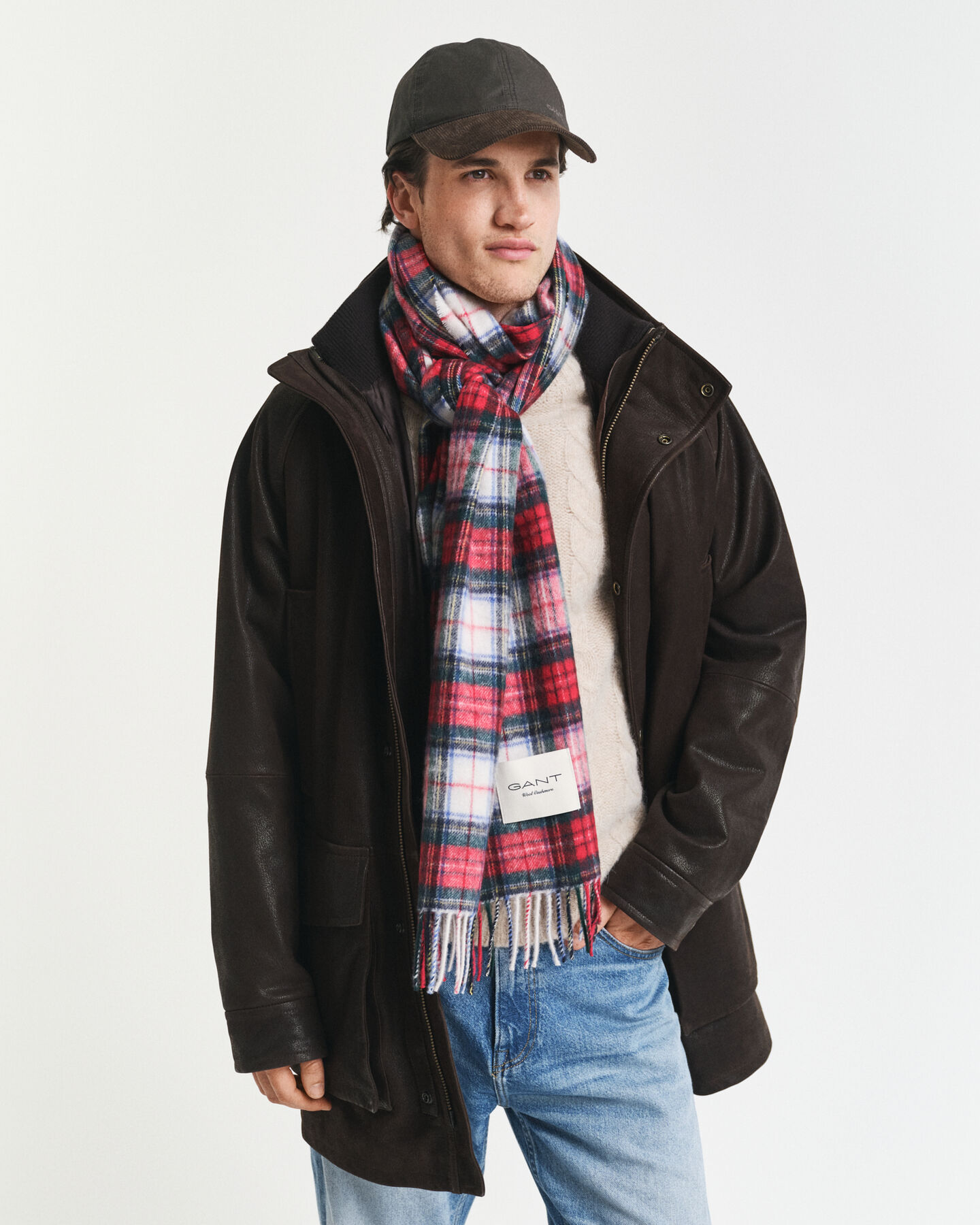 Skotskrutig halsduk i kashmirblandning