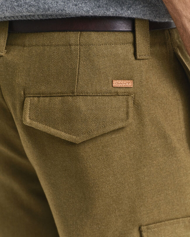 Relaxed fit cargobyxor i ulblandning