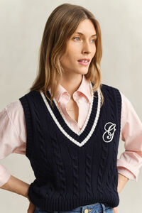 Kabelstickad bomullsv&auml;st