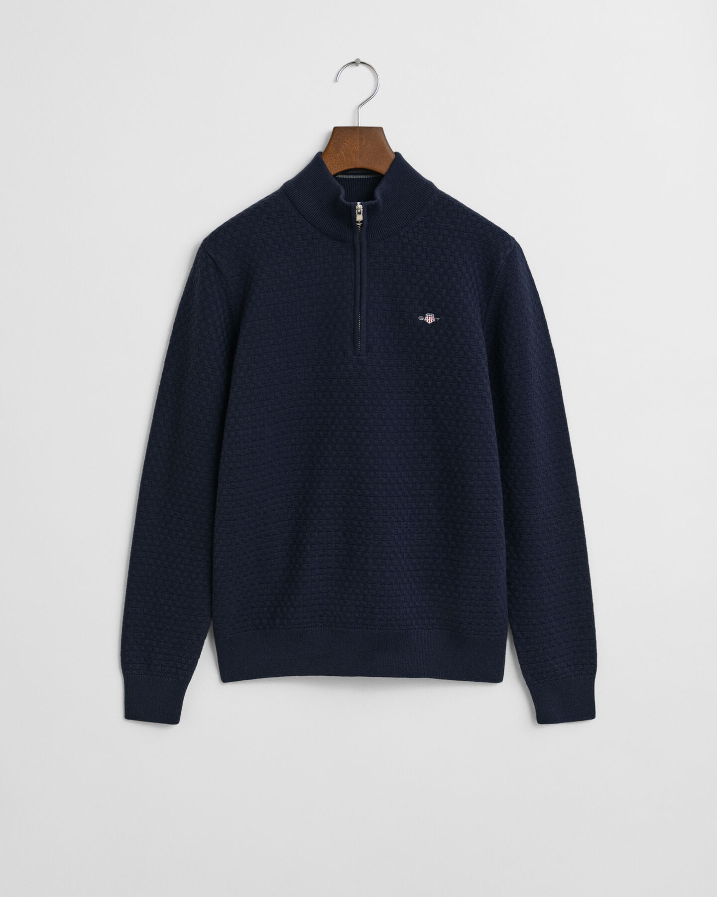 Teens tr&ouml;ja med half-zip och mikrostruktur