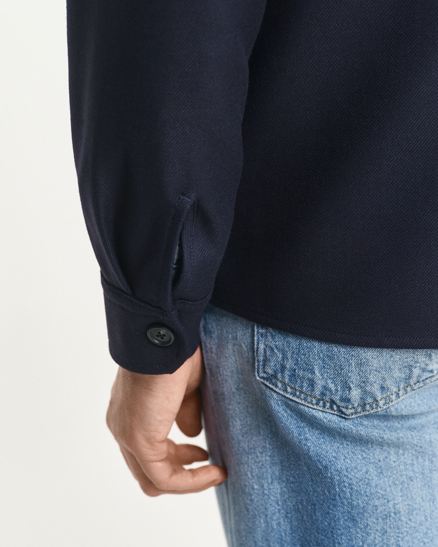 Regular fit skjortjacka i ullblandning