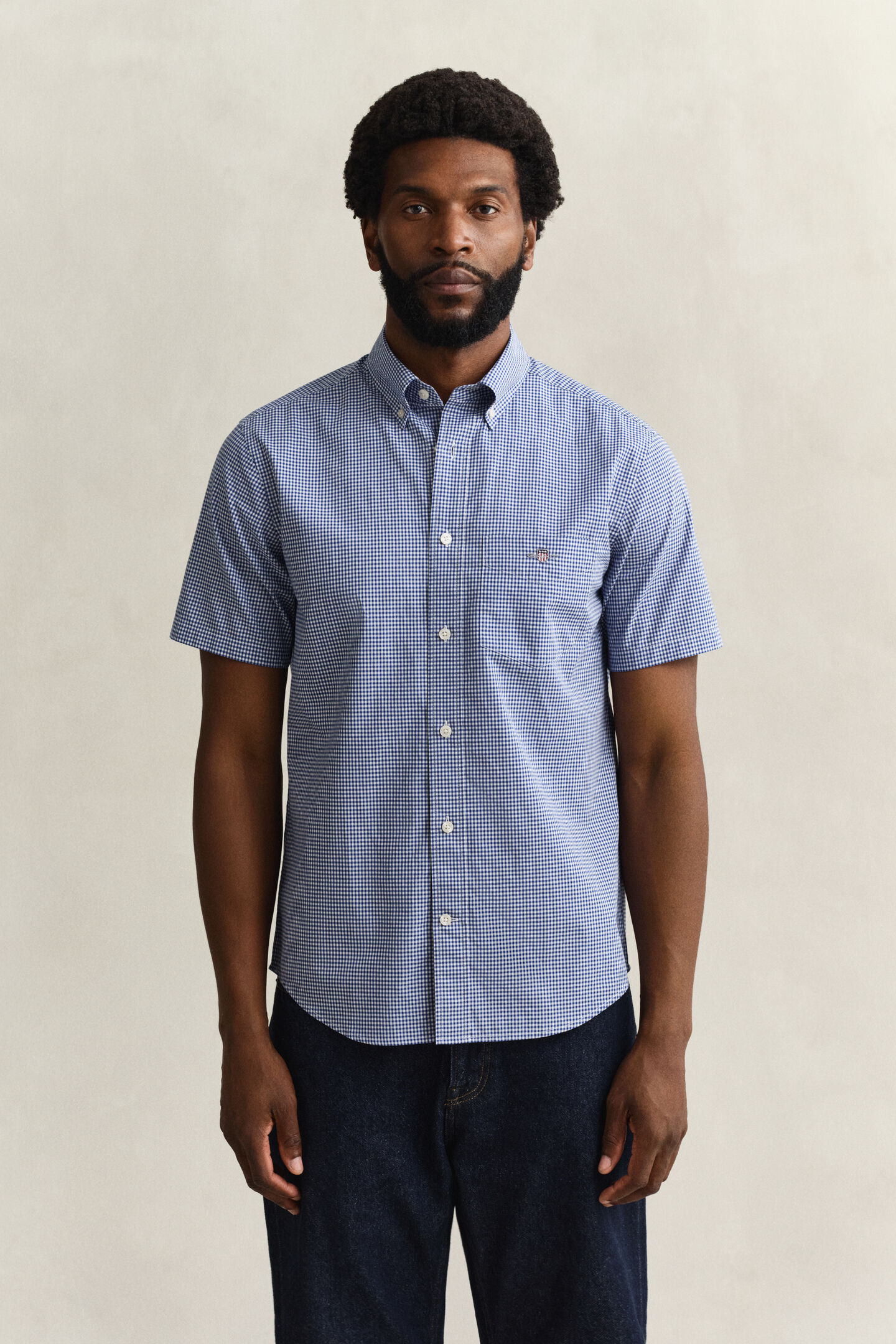 Gingham Classic Poplin Short Sleeve Shirt