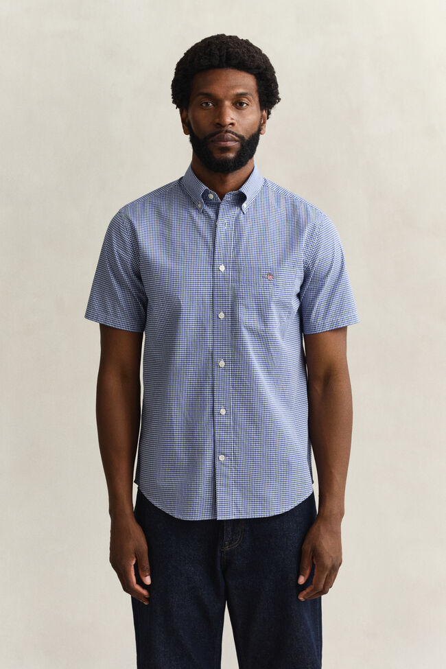 Gingham Classic Poplin Short Sleeve Shirt