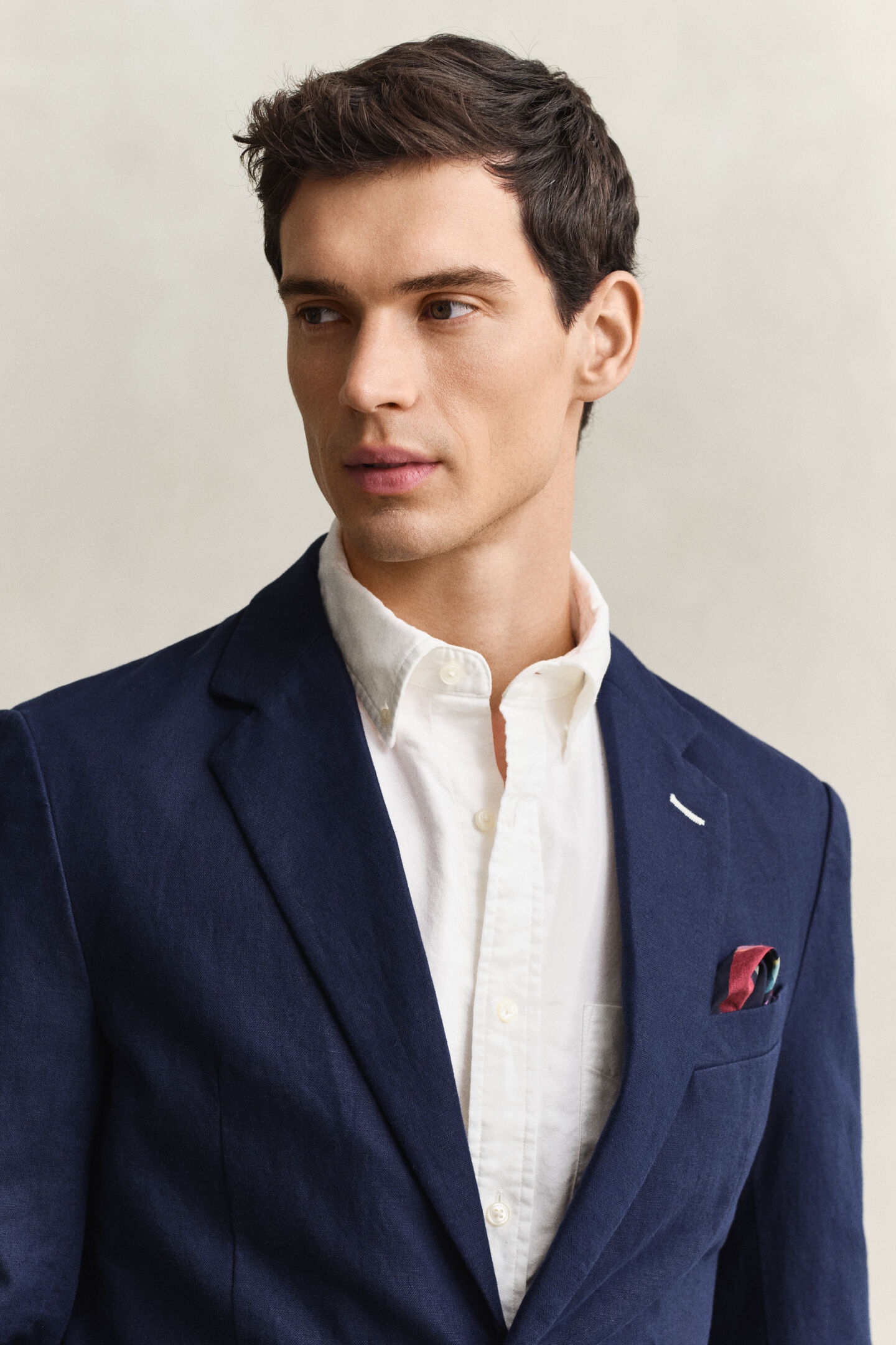 Kavaj i bomullsblandning med struktur