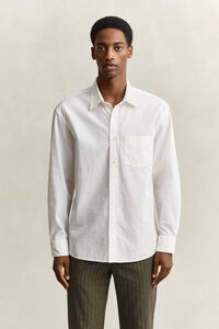 Relaxed fit dobbyv&auml;vd randig skjorta