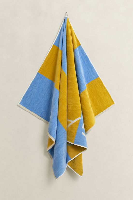 Strandhandduk med blockr&auml;nder